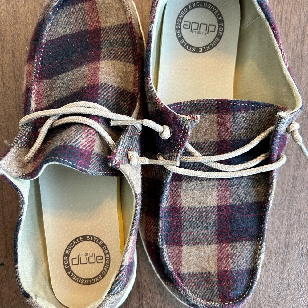 Hey Dude Plaid Loafers